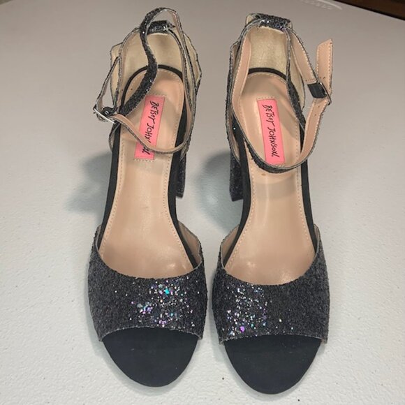 Betsy Johnson Multicolor Mermaidcore Glitter Block Heel Sandals - Size 9.5 - Picture 2 of 9